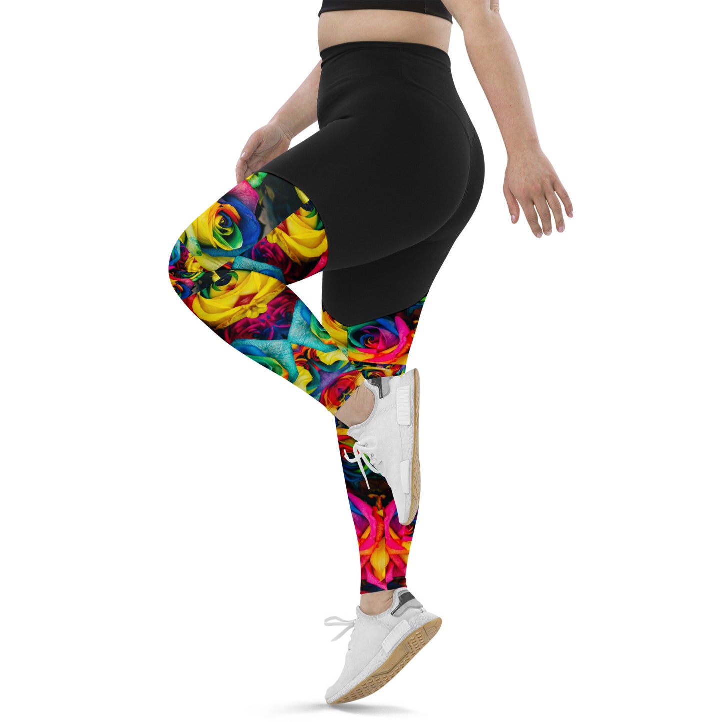 Emote Merch from SpotlYght Seeker - from the Bravo and Roses Collection the Moonlight & Roses Sports Leggings Plus Size for the Female  Artist because artists deserve praise.