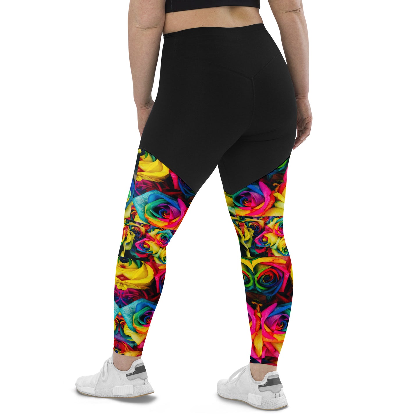 Emote Merch from SpotlYght Seeker - from the Bravo and Roses Collection the Moonlight & Roses Sports Leggings Plus Size for the Female  Artist because artists deserve praise.