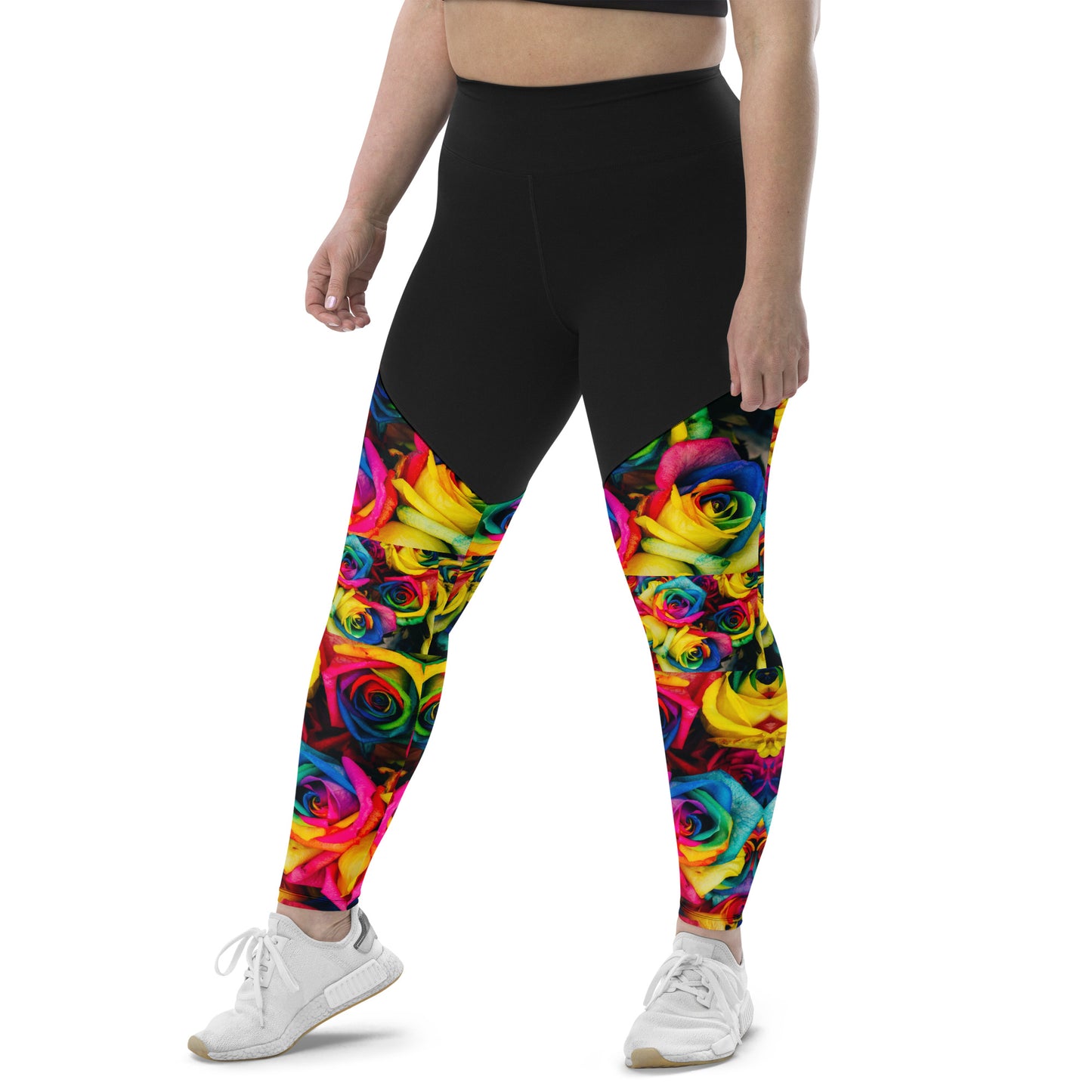 Emote Merch from SpotlYght Seeker - from the Bravo and Roses Collection the Moonlight & Roses Sports Leggings Plus Size for the Female  Artist because artists deserve praise.