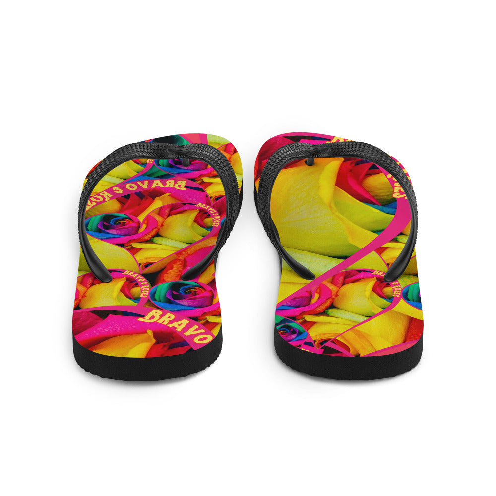 Bravo & Roses Bouquet Flip-Flops