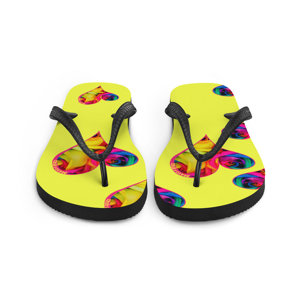 Bravo & Roses Bouquet Flip-Flops - Yellow
