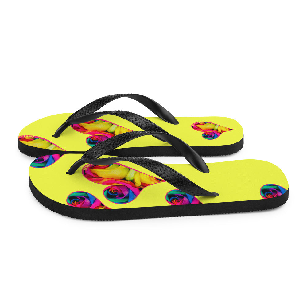 Bravo & Roses Bouquet Flip-Flops - Yellow