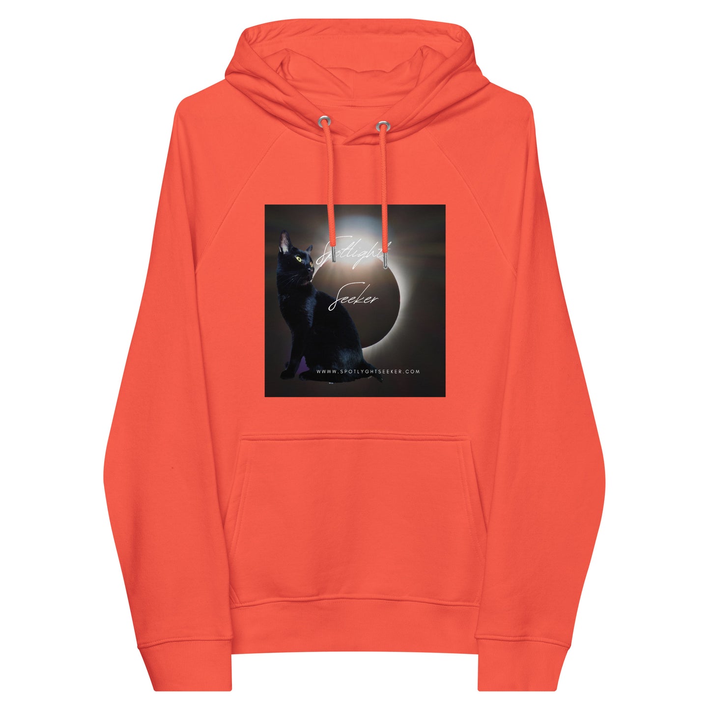 Image of the Cat Call Unisex Fitted Eco Hoodie - 'You Talkin to Me?' design, a stylish and comfortable hoodie representing artists' spotlight claim, featuring an intriguing artistic motif. Crafted from eco-friendly materials. 🎨🗣️