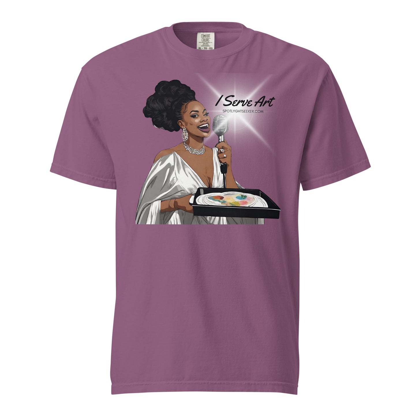 I Serve Art Silver Goddess Heavyweight Unisex T-Shirt