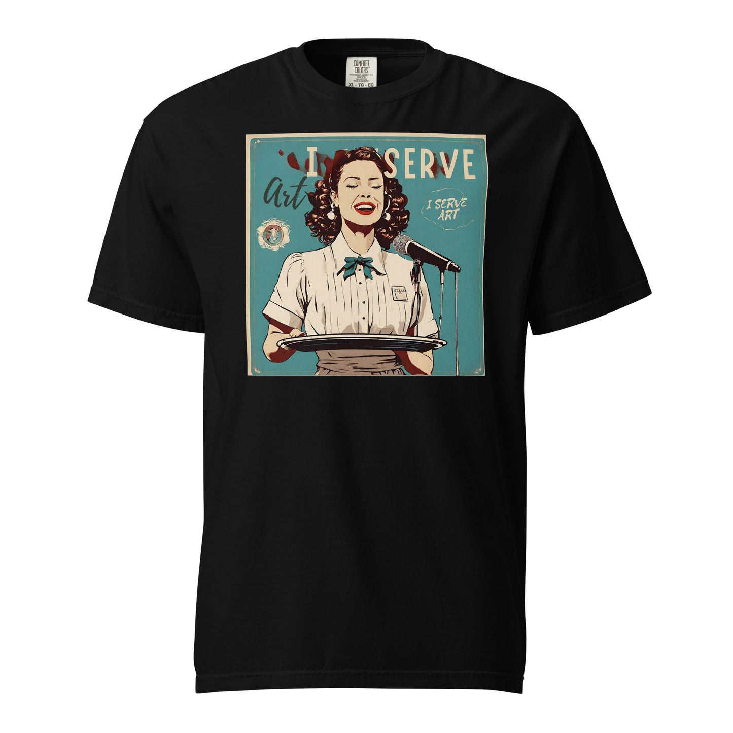 I Serve Art Waitress Square Heavyweight Unisex T-Shirt