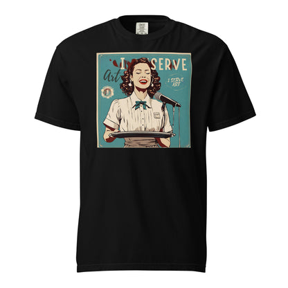 I Serve Art Waitress Square Heavyweight Unisex T-Shirt