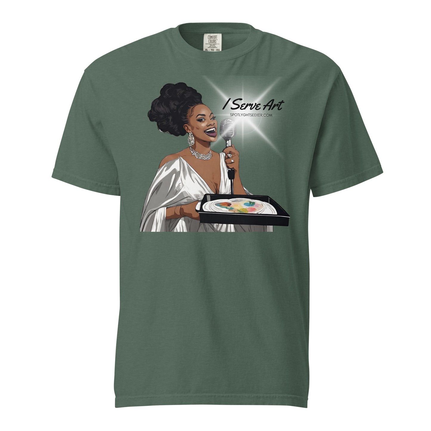 I Serve Art Silver Goddess Heavyweight Unisex T-Shirt