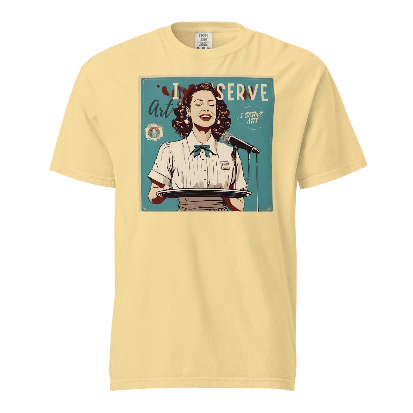I Serve Art Waitress Square Heavyweight Unisex T-Shirt