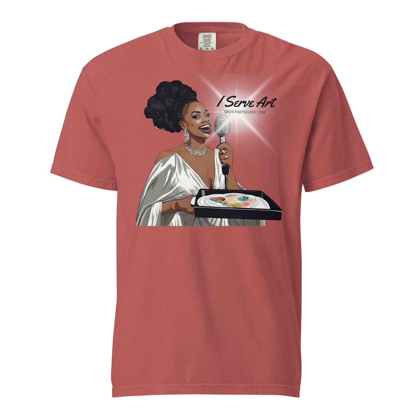 I Serve Art Silver Goddess Heavyweight Unisex T-Shirt