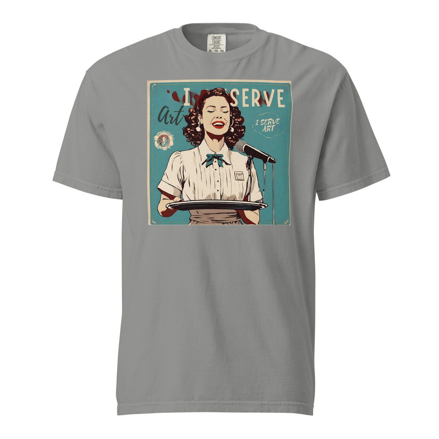 I Serve Art Waitress Square Heavyweight Unisex T-Shirt
