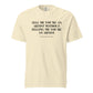 Image of the new meme tee from the Let 'Em Know Collection, featuring bold text that reads: 'Tell me you're an artist without telling me you're an artist. Wanna be my fan?' Plus, choose between plain and SpotlYght Seeker tags!