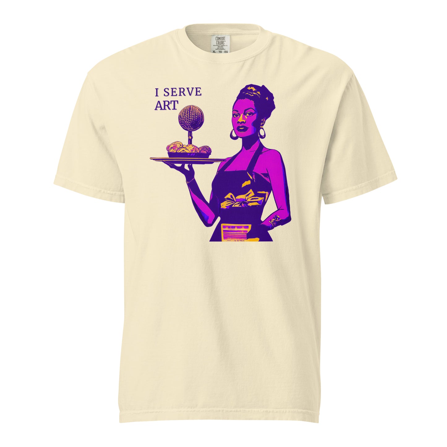 I Serve Art Heavyweight Unisex T-Shirt - Purple Elegance