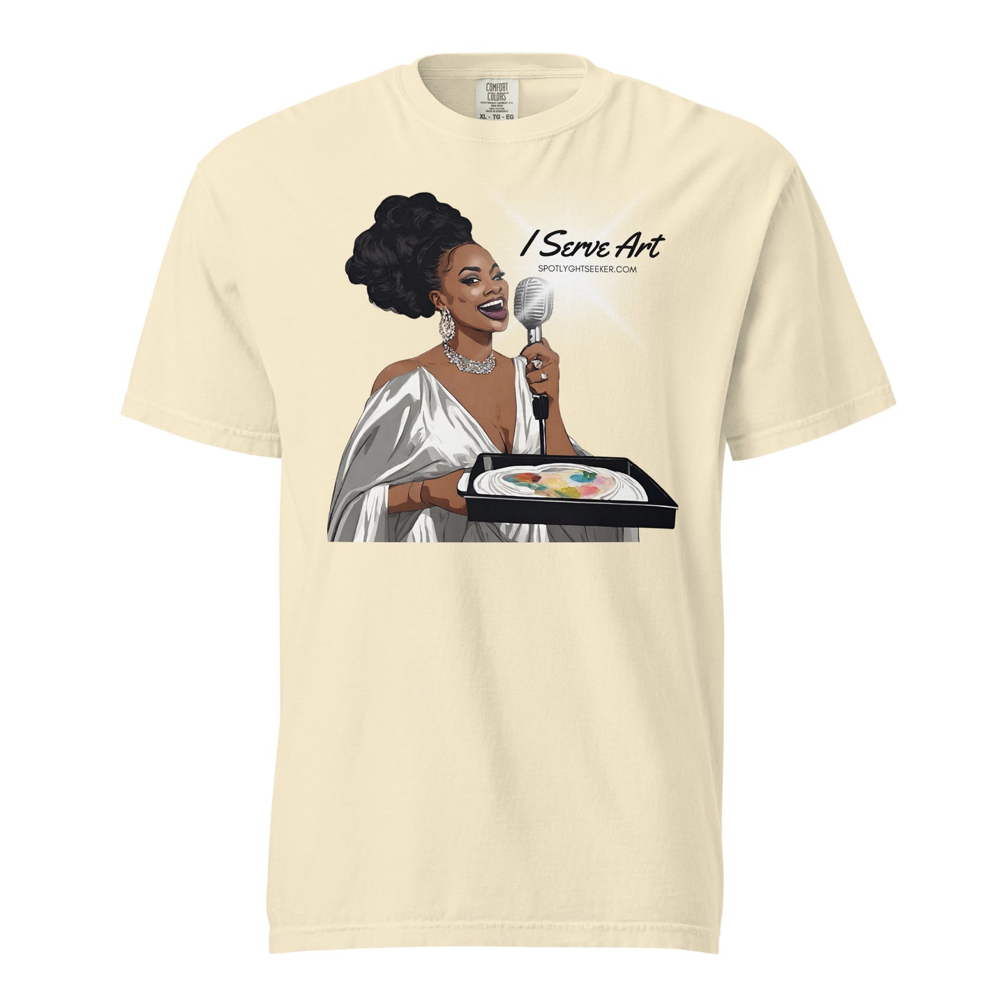 I Serve Art Silver Goddess Heavyweight Unisex T-Shirt