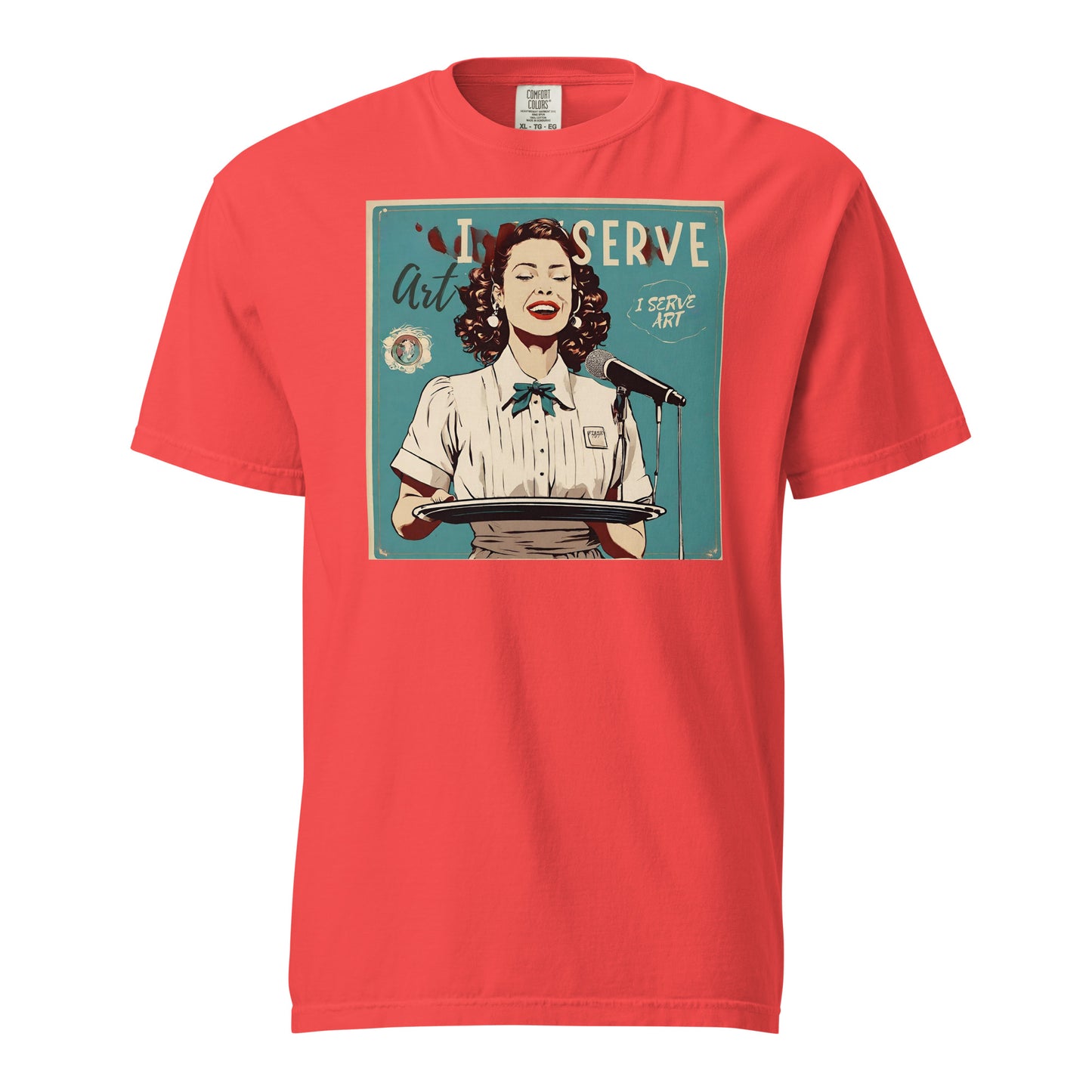 I Serve Art Waitress Square Heavyweight Unisex T-Shirt
