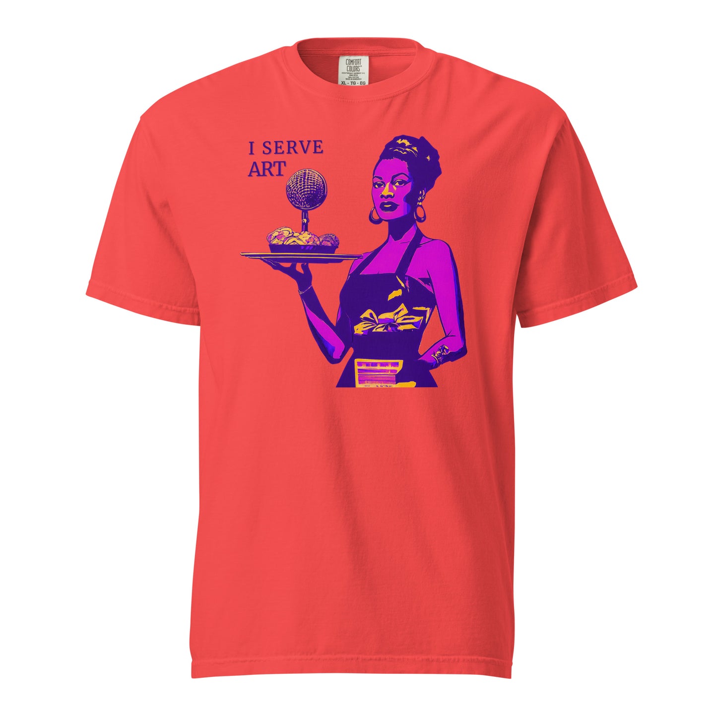 I Serve Art Heavyweight Unisex T-Shirt - Purple Elegance