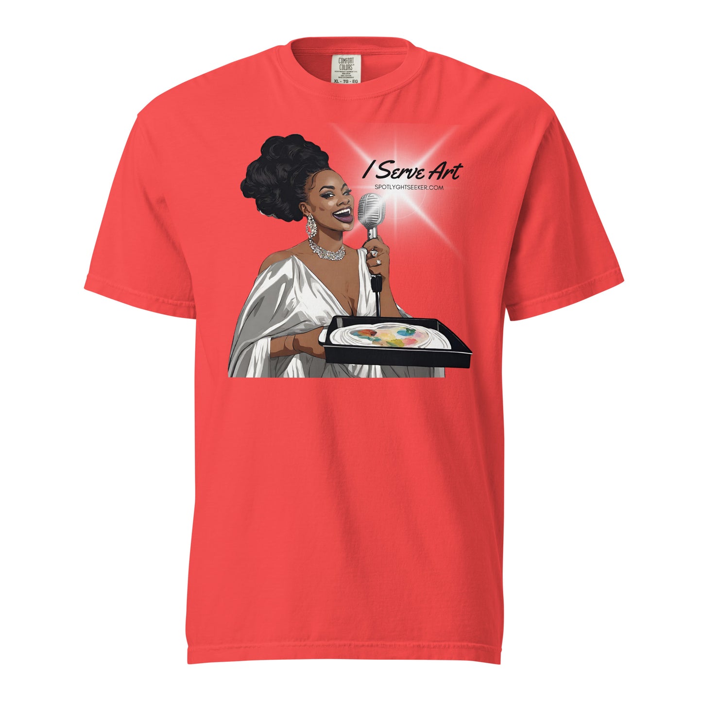 I Serve Art Silver Goddess Heavyweight Unisex T-Shirt