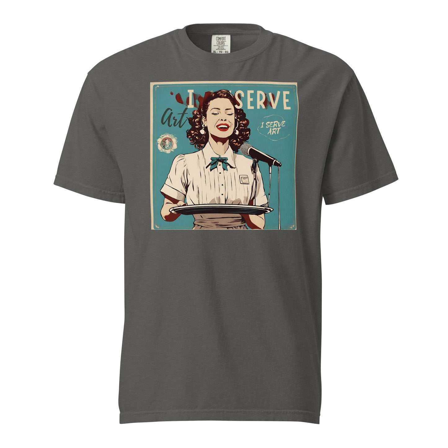 I Serve Art Waitress Square Heavyweight Unisex T-Shirt