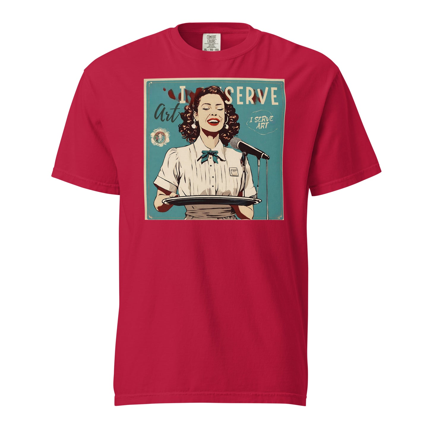 I Serve Art Waitress Square Heavyweight Unisex T-Shirt
