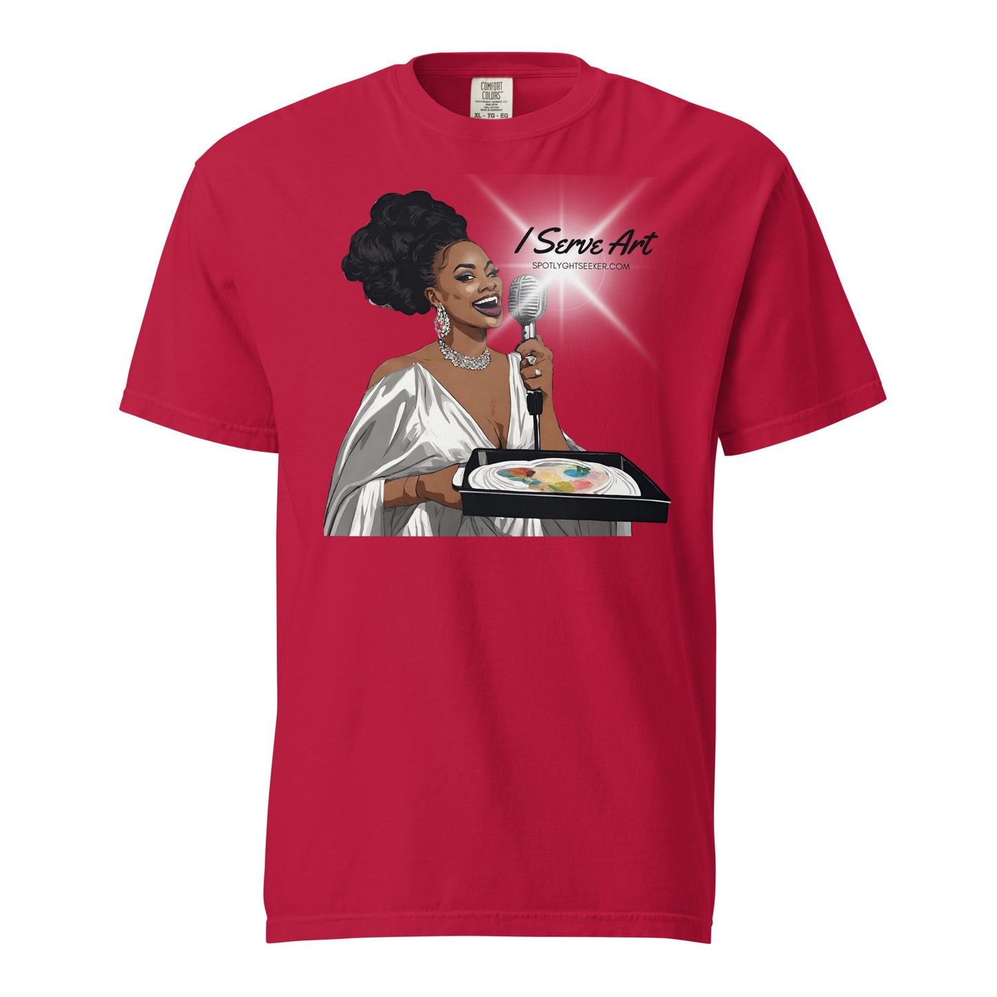 I Serve Art Silver Goddess Heavyweight Unisex T-Shirt