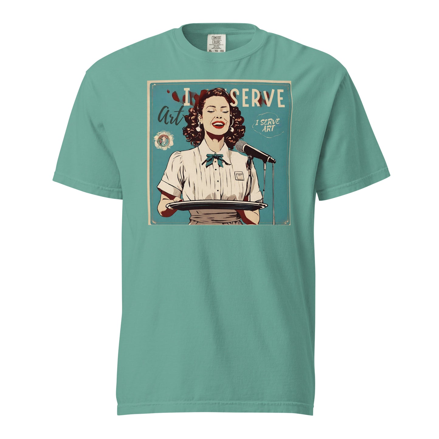 I Serve Art Waitress Square Heavyweight Unisex T-Shirt