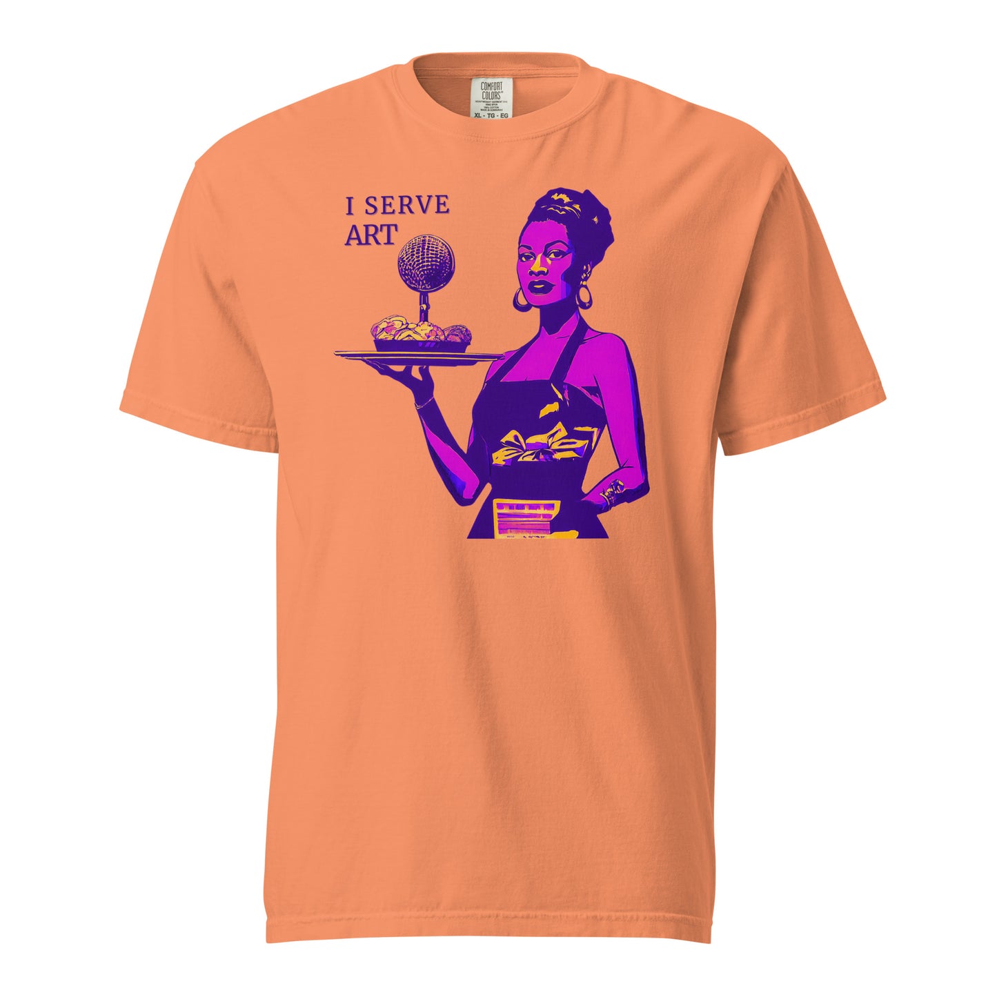 I Serve Art Heavyweight Unisex T-Shirt - Purple Elegance
