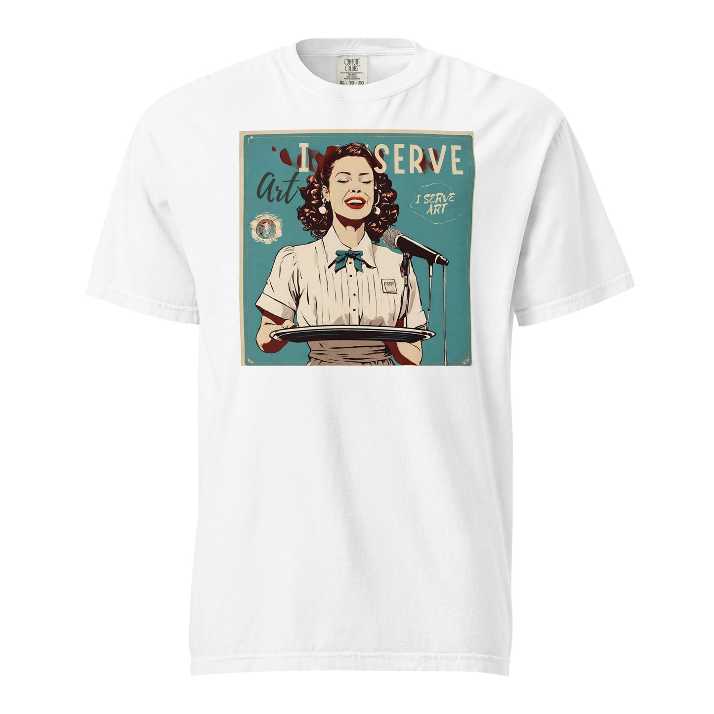 I Serve Art Waitress Square Heavyweight Unisex T-Shirt