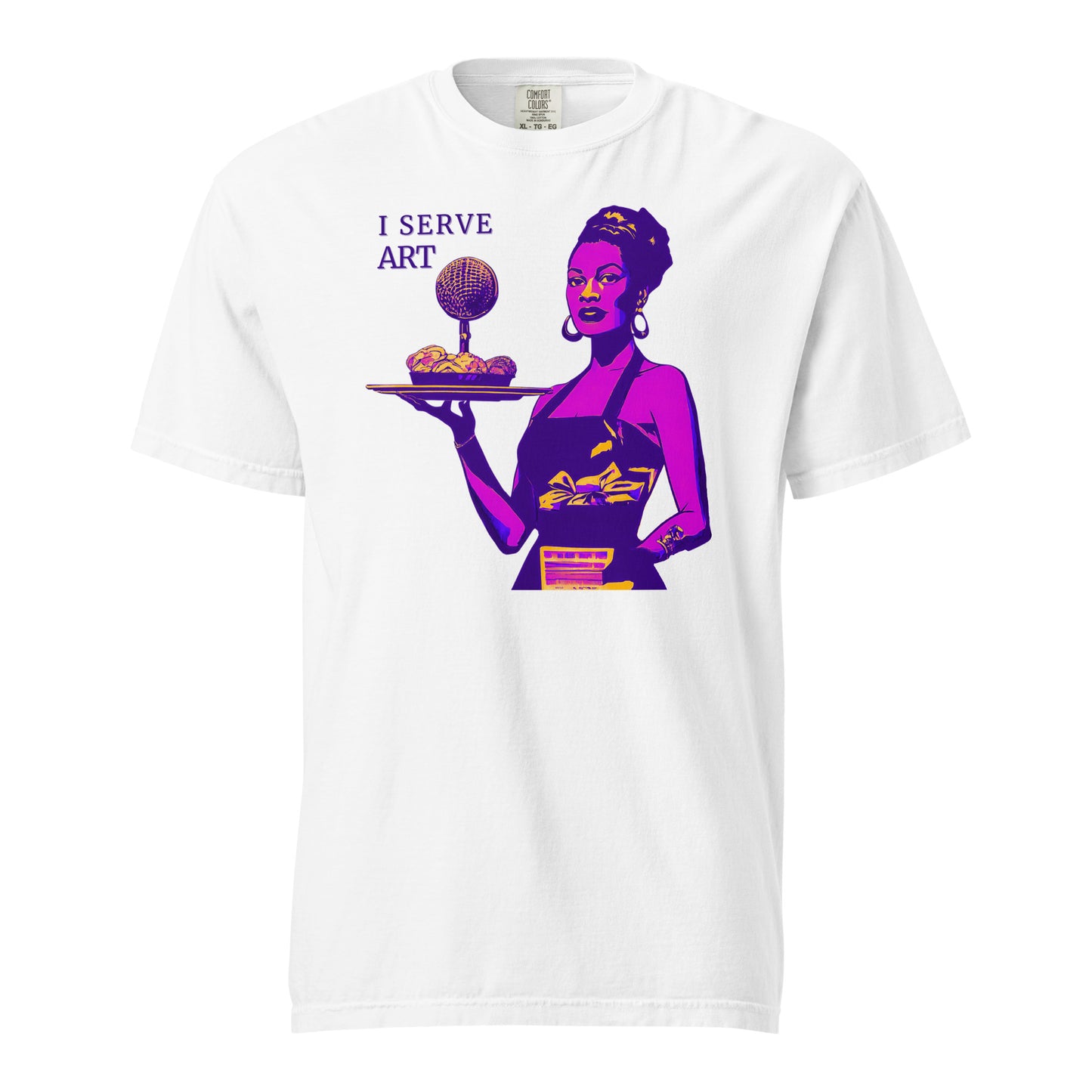I Serve Art Heavyweight Unisex T-Shirt - Purple Elegance