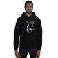 A stylish black and white Heavyweight Be the Light Unisex Hoodie displayed against a backdrop of creativity. The bold graphics symbolize authenticity, inviting artists to embrace their vision and be the light for their audience.