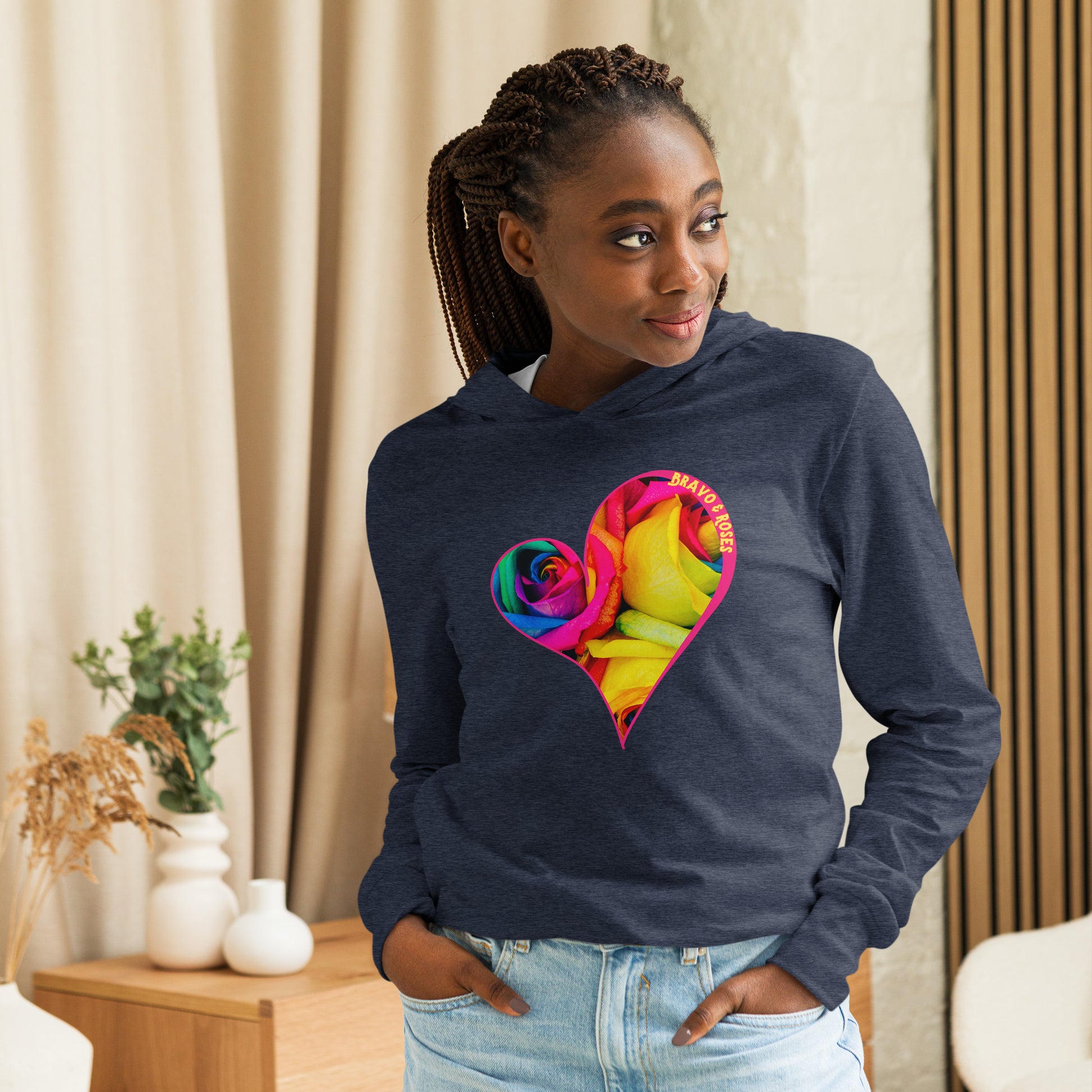 Bravo & Roses Hooded Long-Sleeve Tee - Bouquet: A stylish and comfortable hooded tee, because artists deserve praise. Featuring intricate designs and vibrant colors, it's perfect for expressing your unique fashion sense.