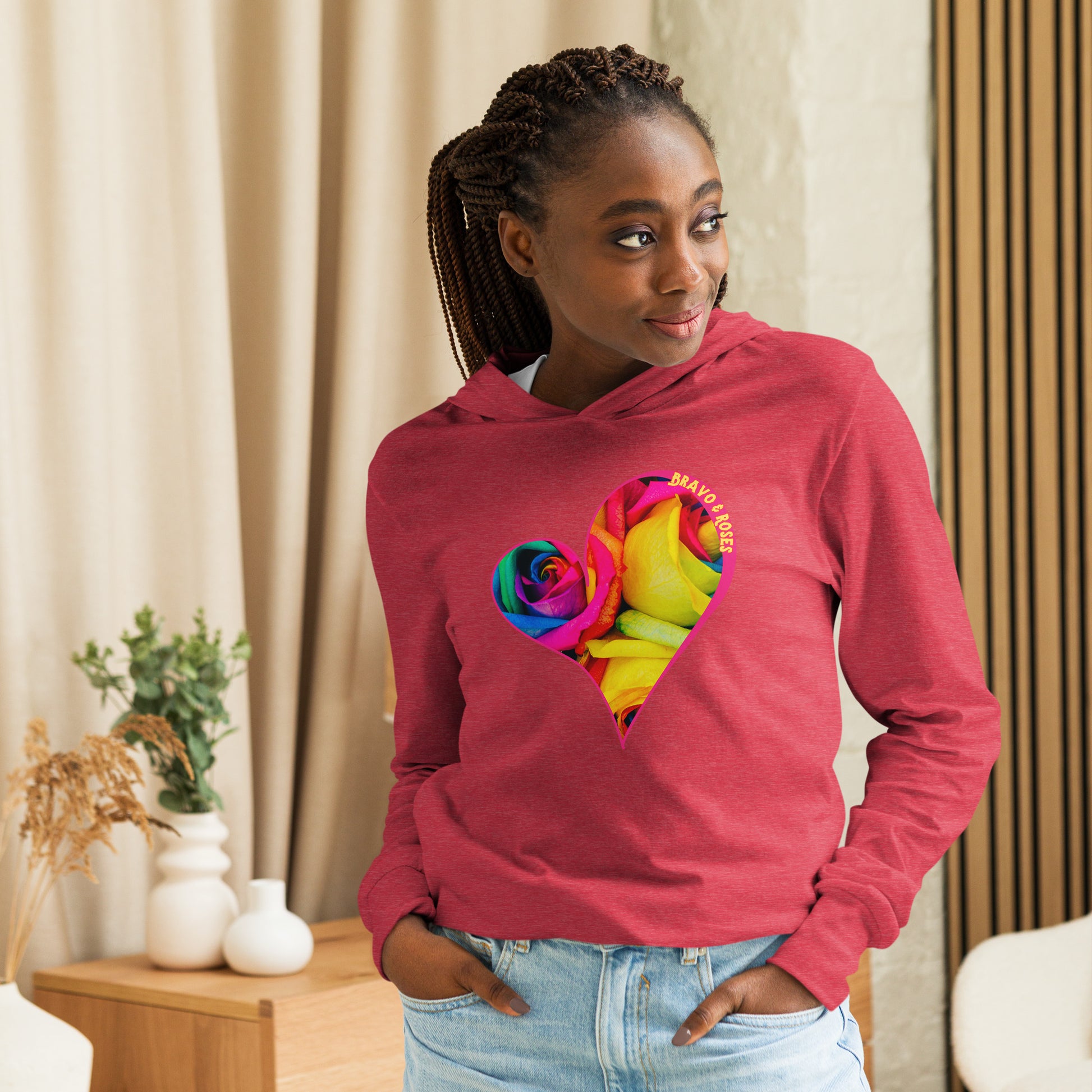 Bravo & Roses Hooded Long-Sleeve Tee - Bouquet: A stylish and comfortable hooded tee, because artists deserve praise. Featuring intricate designs and vibrant colors, it's perfect for expressing your unique fashion sense.