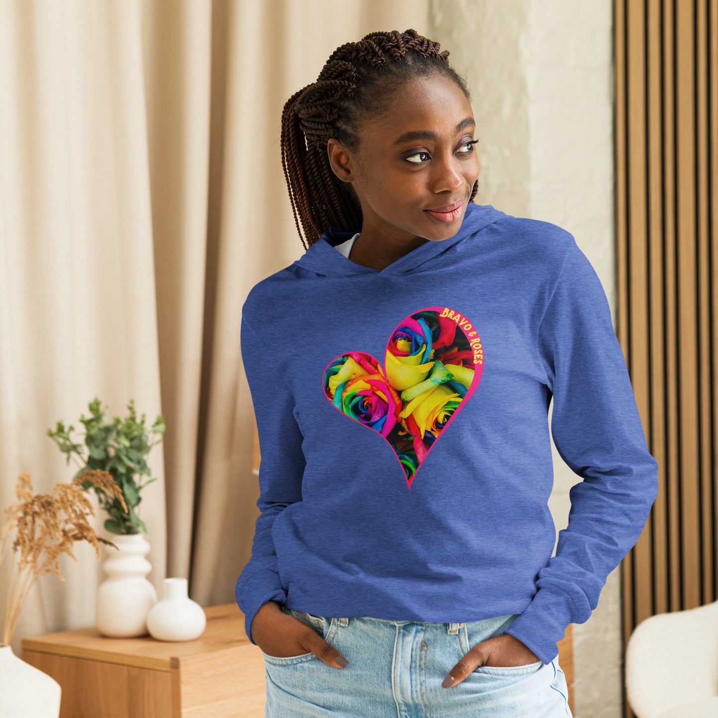Bravo & Roses Hooded Long-Sleeve Tee - Bouquet: A stylish and comfortable hooded tee, because artists deserve praise. Featuring intricate designs and vibrant colors, it's perfect for expressing your unique fashion sense.