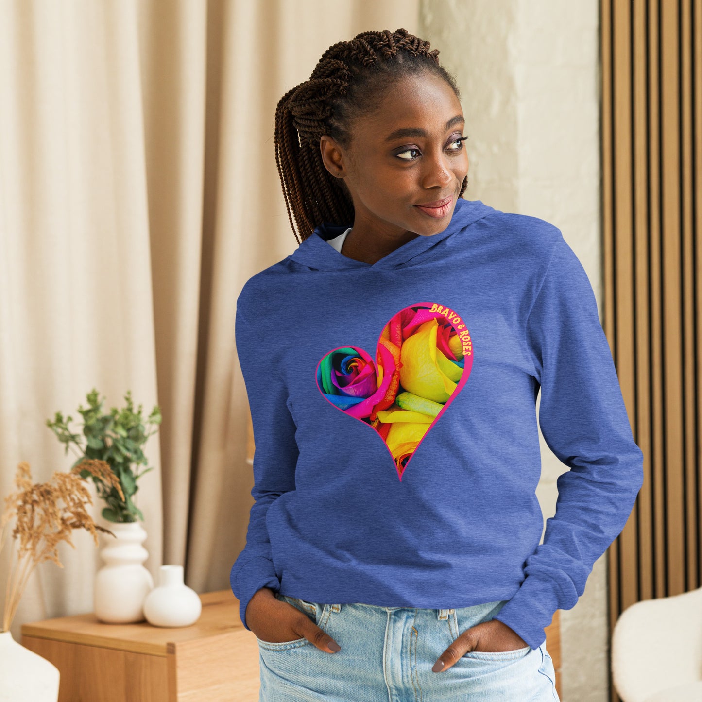 Bravo & Roses Hooded Long-Sleeve Tee - Bouquet: A stylish and comfortable hooded tee, because artists deserve praise. Featuring intricate designs and vibrant colors, it's perfect for expressing your unique fashion sense.