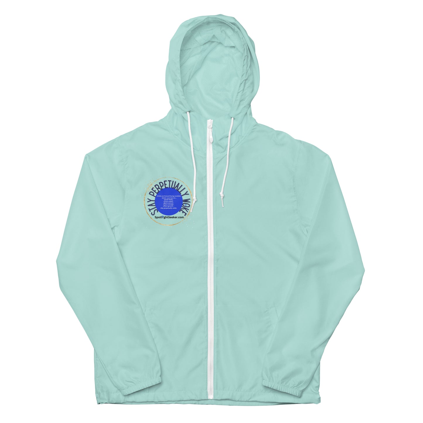 Stay Perpetually Woke Unisex Lightweight Zip Up Windbreaker - Light Colors