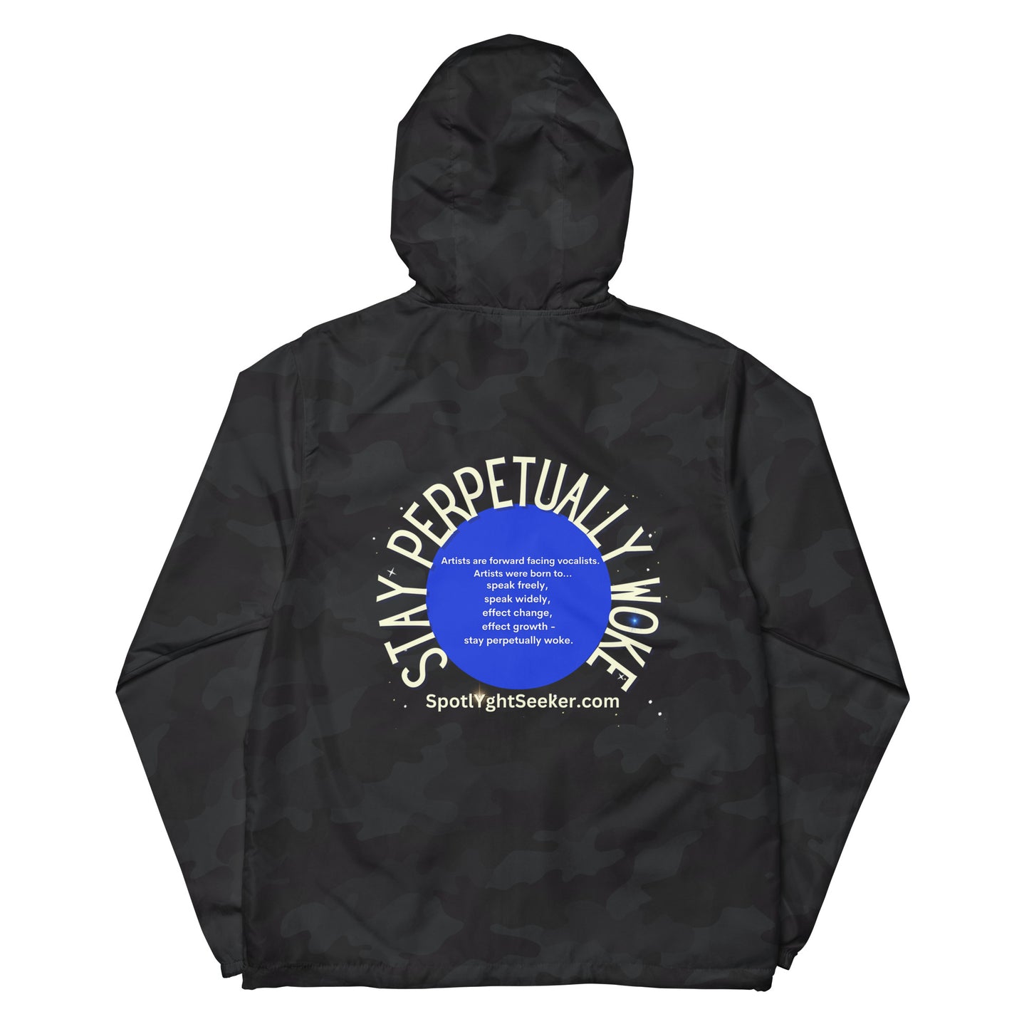 Stay Perpetually Woke Unisex Lightweight Zip Up Windbreaker - Dark Colors