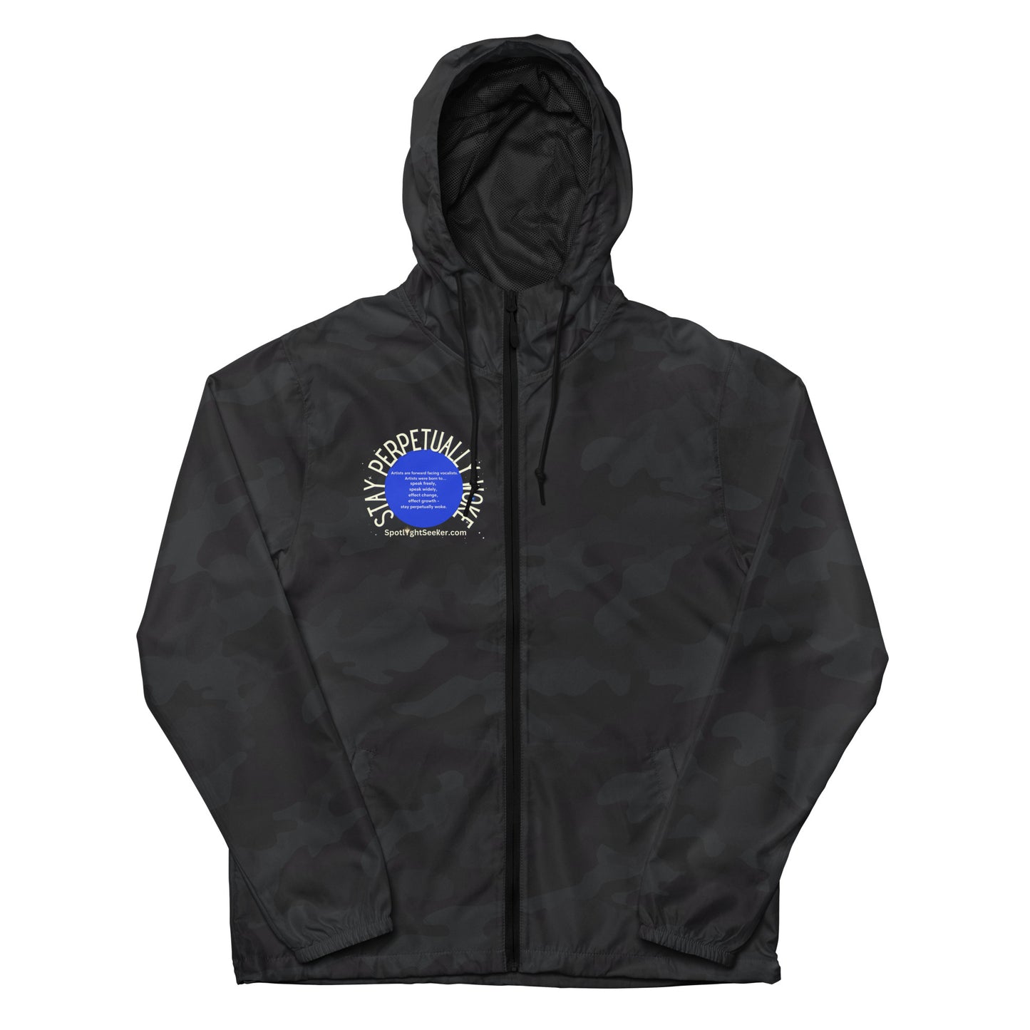 Stay Perpetually Woke Unisex Lightweight Zip Up Windbreaker - Dark Colors