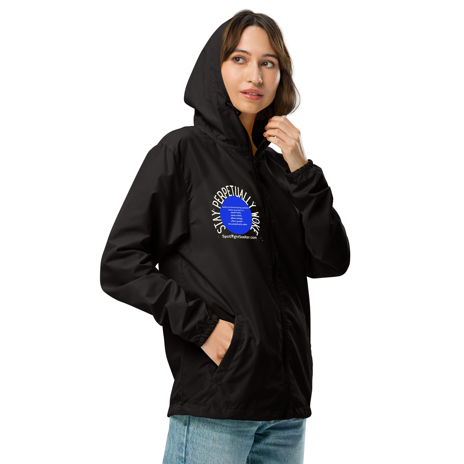 Stay Perpetually Woke' Artist Windbreaker - Embodying creativity, confidence, and artistic expression.