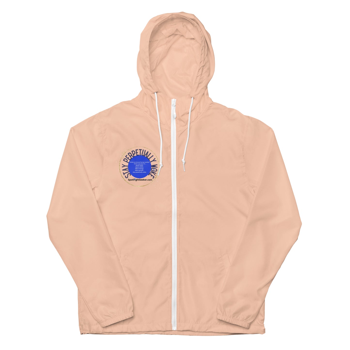 Stay Perpetually Woke Unisex Lightweight Zip Up Windbreaker - Light Colors
