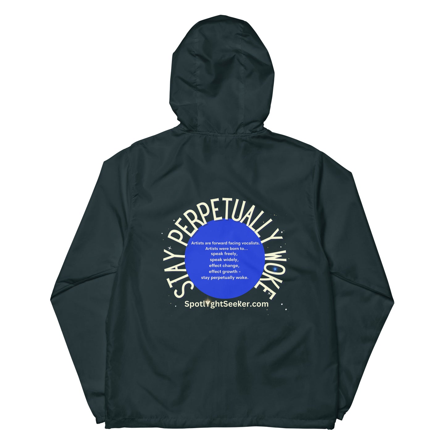 Stay Perpetually Woke Unisex Lightweight Zip Up Windbreaker - Dark Colors