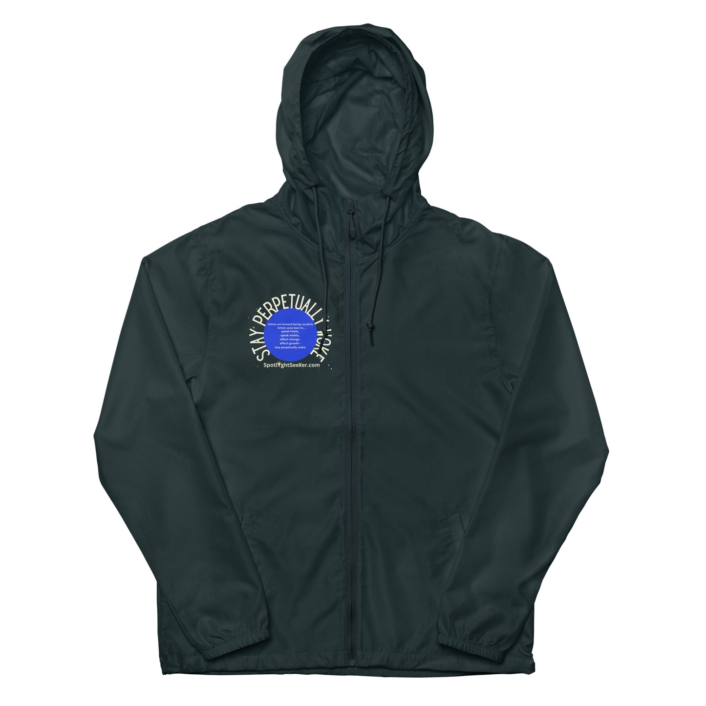 Stay Perpetually Woke Unisex Lightweight Zip Up Windbreaker - Dark Colors