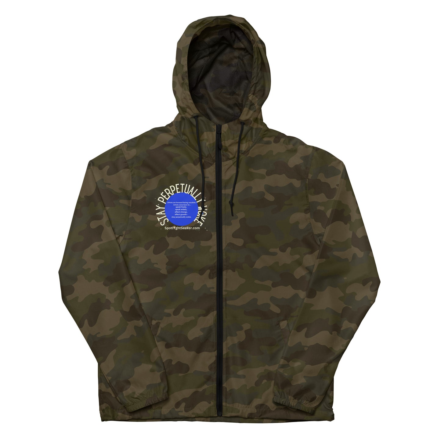 Stay Perpetually Woke Unisex Lightweight Zip Up Windbreaker - Dark Colors