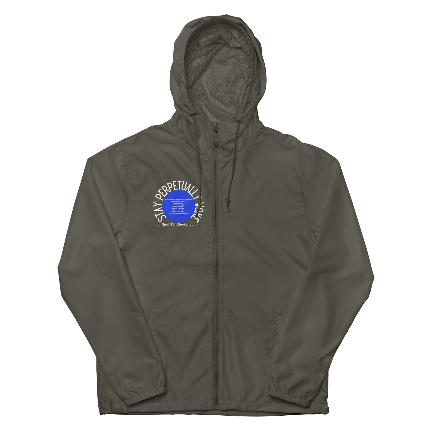 Stay Perpetually Woke' Artist Windbreaker - Embodying creativity, confidence, and artistic expression.