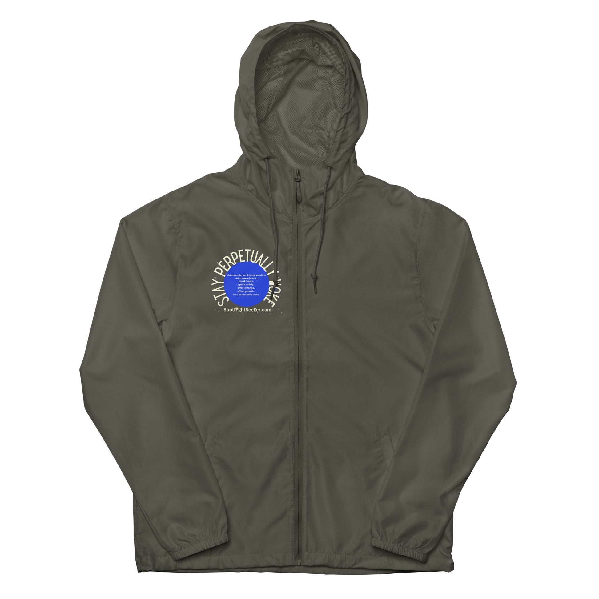 Stay Perpetually Woke' Artist Windbreaker - Embodying creativity, confidence, and artistic expression.