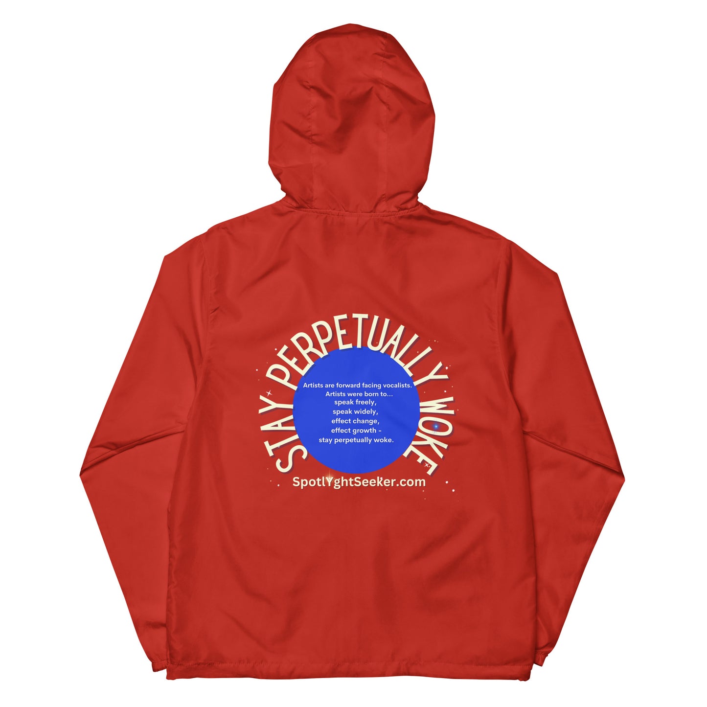 Stay Perpetually Woke Unisex Lightweight Zip Up Windbreaker - Dark Colors