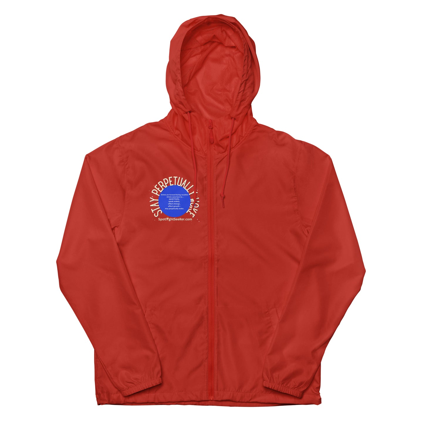 Stay Perpetually Woke Unisex Lightweight Zip Up Windbreaker - Dark Colors