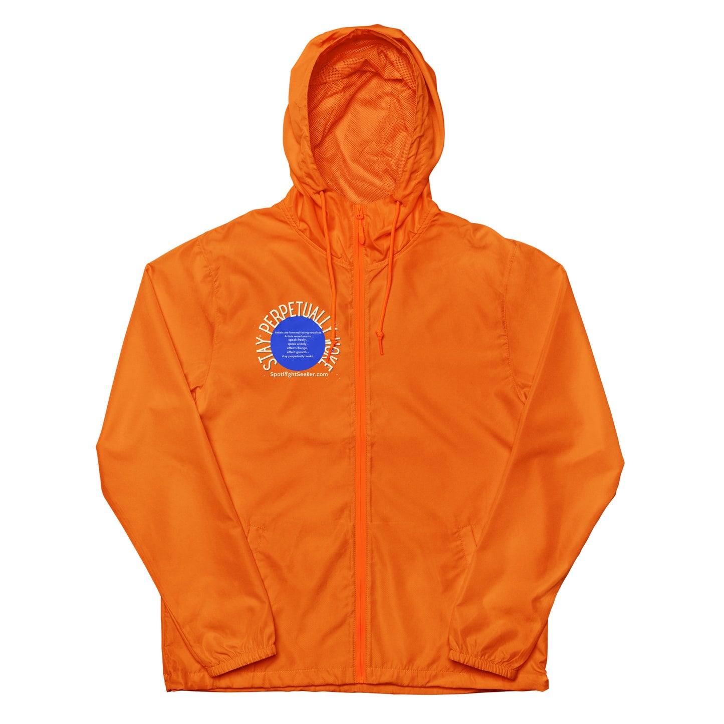 Stay Perpetually Woke Unisex Lightweight Zip Up Windbreaker - Dark Colors