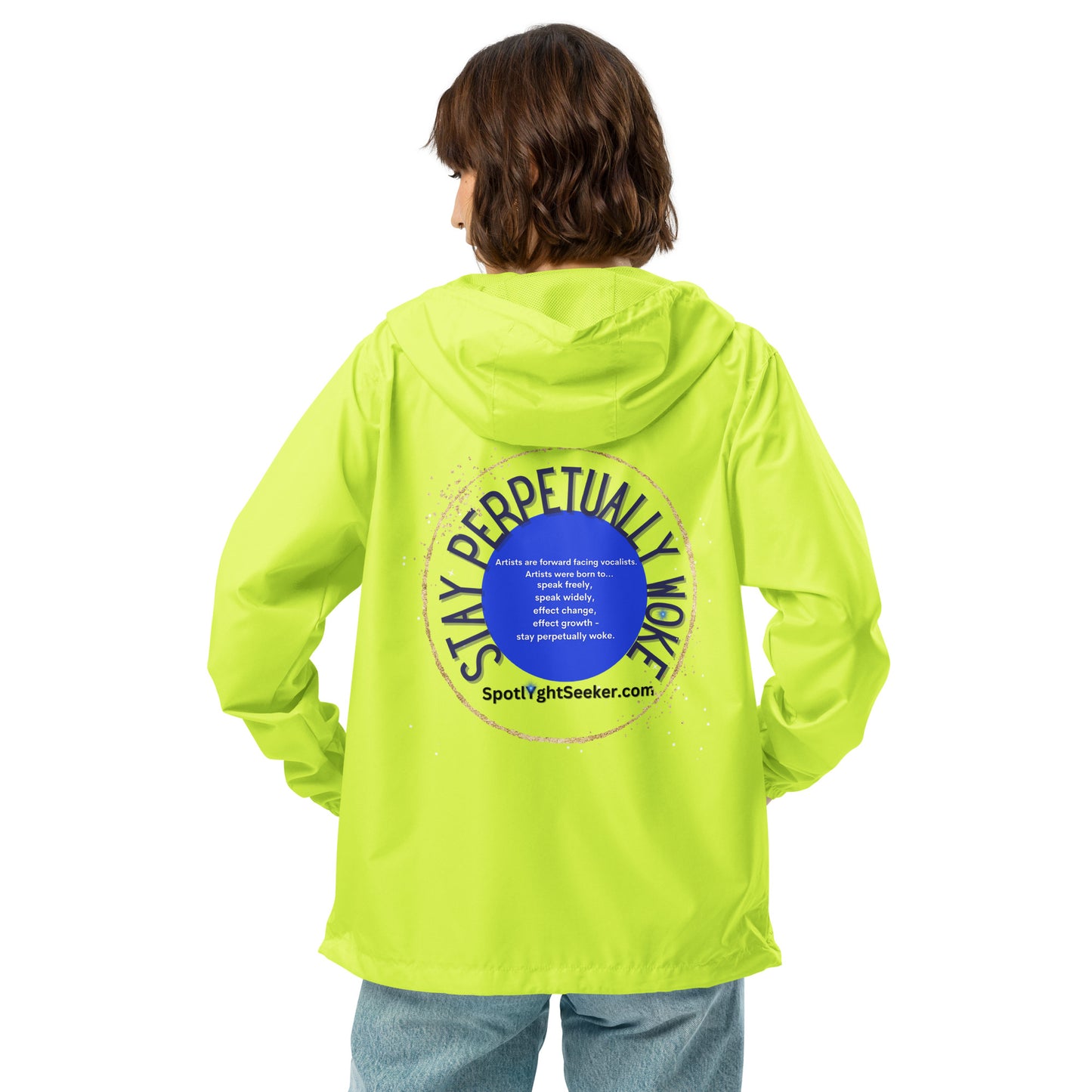 Stay Perpetually Woke' Artist Windbreaker - Embodying creativity, confidence, and artistic expression.