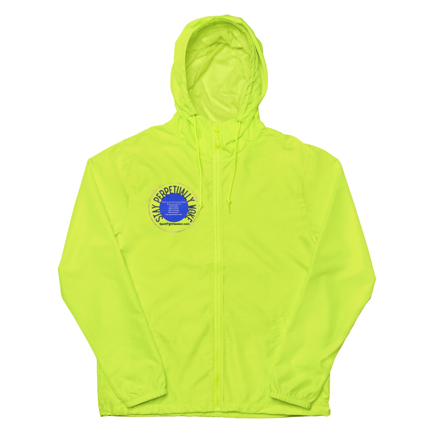 Stay Perpetually Woke Unisex Lightweight Zip Up Windbreaker - Light Colors