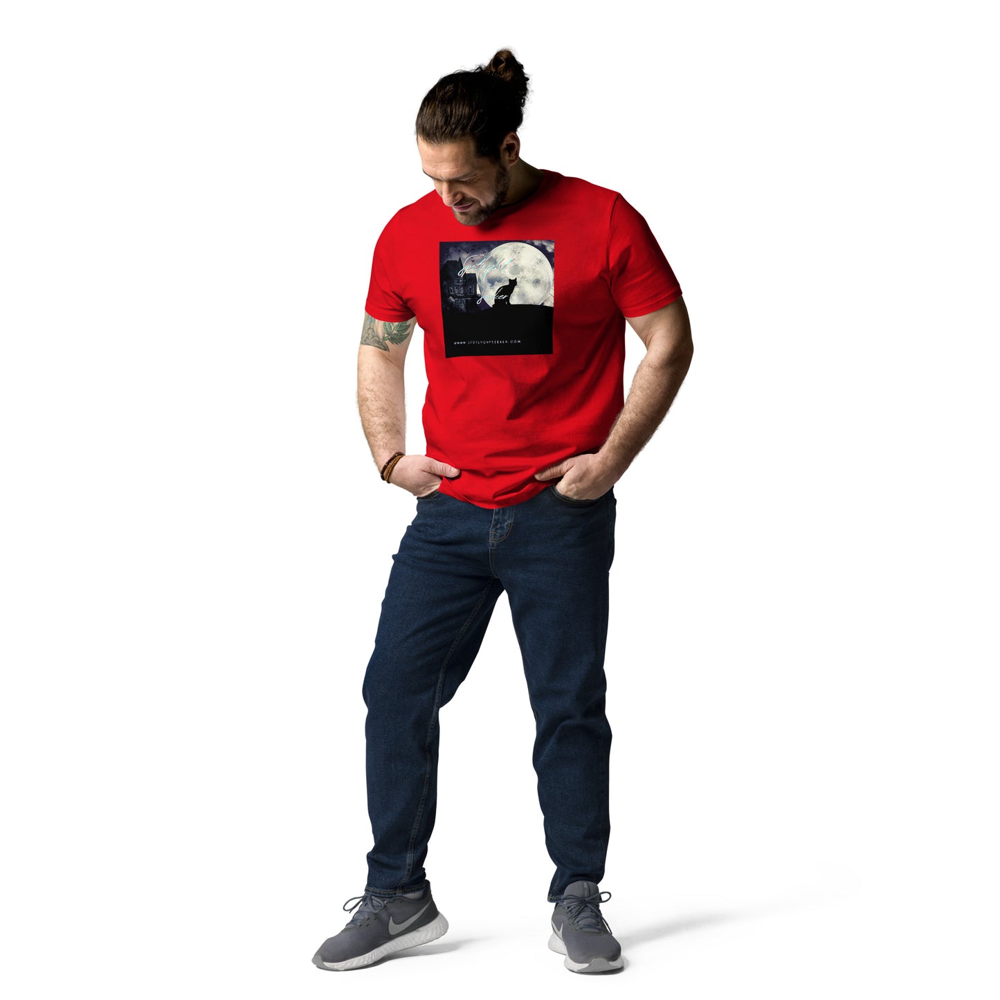 Cat Call Unisex Organic Cotton T-Shirt - Cat Moon
