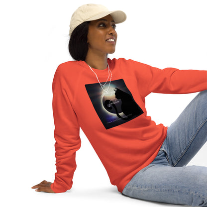 Image of the Cat Call Unisex Fitted Eco Sweatshirt - 'Cat's Tale' design, a comfortable and stylish sweatshirt embodying the theme of artists claiming their spotlight birthright with a play on words connecting to their unique creative story. Crafted from eco-friendly materials. 🎨🌟