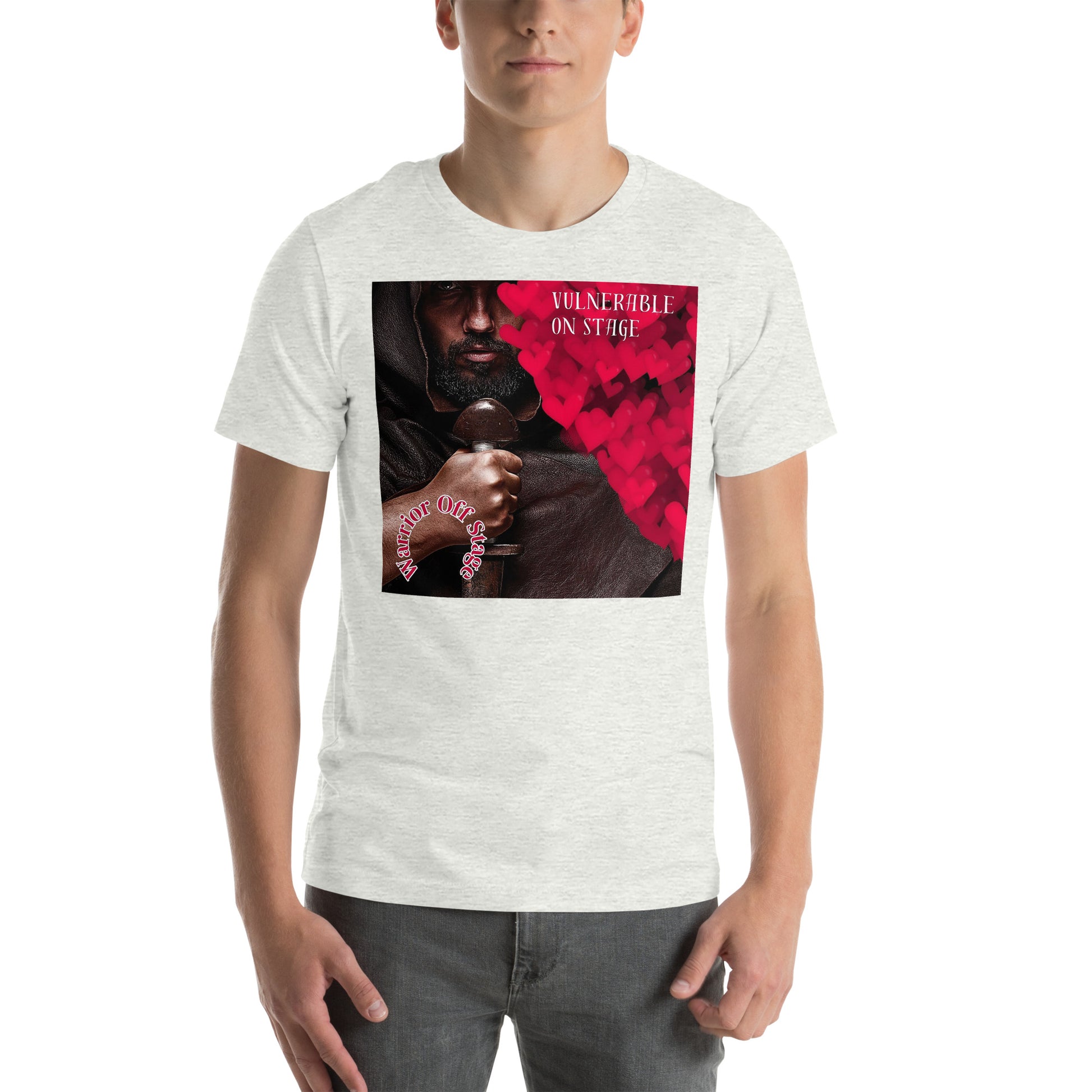 Unveil your artistic journey with the BAM1 Vulnerable Warrior T-Shirt. Onstage vulnerability reveals the artist's soul; offstage, transform into a warrior, guarding profound truths. Embrace the delicate dance with authenticity and resilience in this living masterpiece.